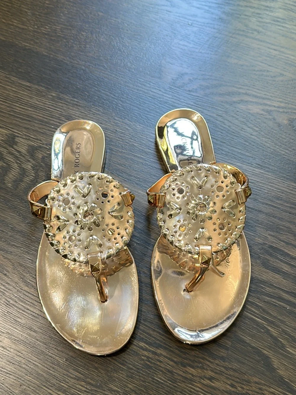 Jack Rogers Metallic Gold Girls' Medallion Sandals